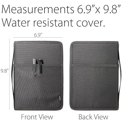 diodrio A5 Zipper Journal Notebook Cover with YKK Zipper for A5 Moleskine Cahier LEUCHTTURM Planners Sketchbook, Water Resistant, Refillable, Interior Pockets, Black thumbnail 2