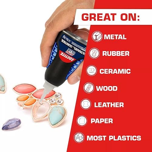 Loctite Super Glue Ultra Gel Control, Clear, 0.14 fl oz Bottle, 1 Pack - Superglue for Plastic, Wood, Metal, Crafts & Repair, Cyanoacrylate Adhesive Instant Glue, Quick Dry thumbnail 5