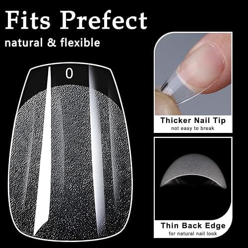 AddFavor 600pcs Short Coffin Nail Tips, Soft Gel Nail Tips x Short Ballerina Clear Fake Nails Full Cover Acrylic Nails Tips for Extension Nail Manicure Salon Home DIY thumbnail 3