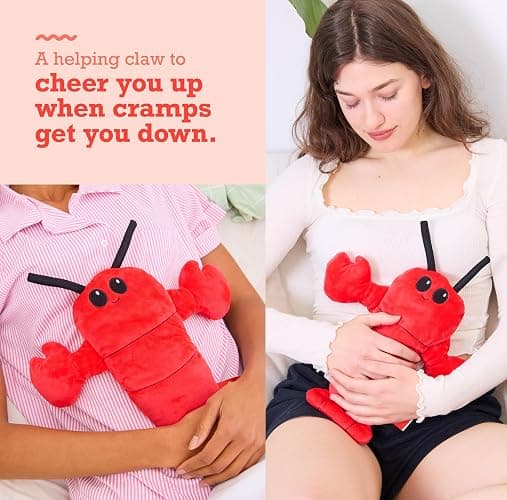Menstruation Crustacean Lobster by Relatable, Funny Microwavable Heating Pad for Period Cramps, A Thoughtful Holiday Selft Care Gift or Stocking Stuffer for Teens, Women, and Friends thumbnail 5