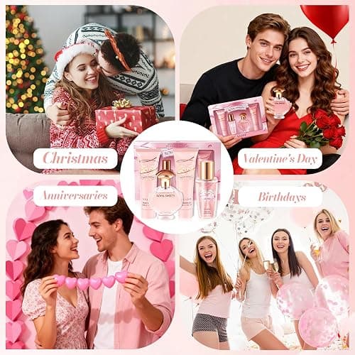 Women Perfume Gift Set - Eau de Parfum for Women, Body Spray, Body Gel, Shower Gel & Body Lotion, Sweet Floral Scent, Travel Friendly, Pamper Gifts Set, Birthday Valentine's Day Mother's Day Gifts thumbnail 8