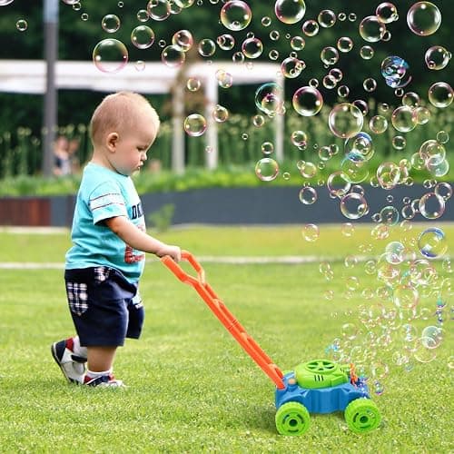 Lydaz Bubble Lawn Mower for Toddlers 1-3, Kids Bubble Machine for 1-Year-Old Boys Toy Gifts, Gardening Easter Basket Stuffers Birthday Toys, Push Summer Outdoor Toys for Preschool Baby Boys Age 1 2 3 thumbnail 2