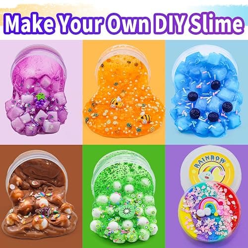 Elover Variety Textured Slime (6 Pack x 3.5oz) Premade DIY Slime Kit Toy with Add-Ins Perfect Birthday Present Party Favors for Kids Ages 8-12 thumbnail 4