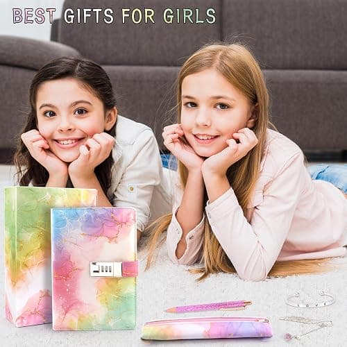 Gifts for Girls 8 9 10 11 12 13 Year Old, Secret Diary for Girls, Birthday Gifts Presents for Girls Age 7-14, Diary with Lock for Girls Teen, Locked Journal Pen Pencil Case Notebook Back to School thumbnail 7