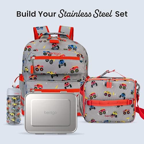 Bentgo Kids Stainless Steel Leak-Resistant Lunch Box, 3 Compartments | Bonus Silicone Container, PFAS & BPA-Free, Odor-Resistant, Dishwasher Safe, Ages 3+ (Silver) thumbnail 7