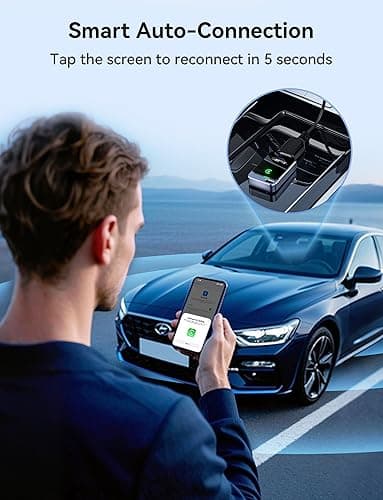 Redlake Wireless CarPlay Adapter for iPhone 2025 Wireless Apple CarPlay Adapter Mini Size with Cable USB & USB-C/Type-C Plug and Play Stable Connection and No Delay thumbnail 6
