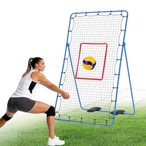OLIXIS Volleyball Rebounder Net 7x4 FT, Rebounder Net with Travel Bag | Multi Sport Bounce Back Training Equipment, 5 Adjustable Angles for Outdoor Indoor Practice, Spiking, Bumping - Image 1