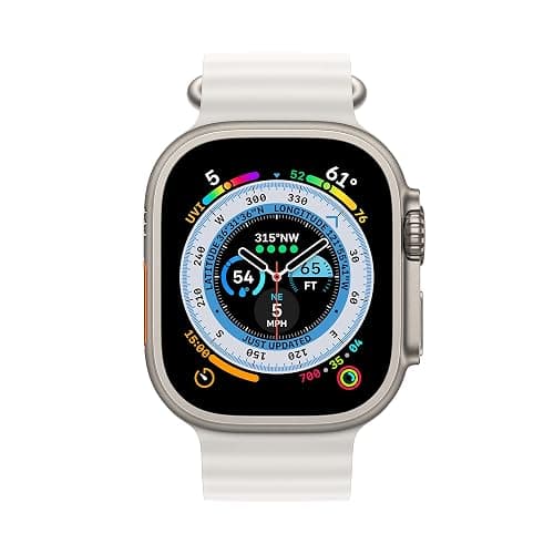 Apple Watch Ultra [GPS + Cellular 49mm] Titanium Case with White Ocean Band, One Size (Renewed) thumbnail 2