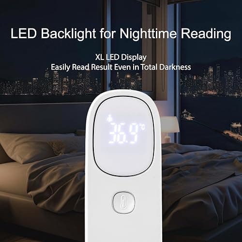 PATH PHARM Forehead Non-Contact Infrared Thermometer for Kids, Adults, and Baby Support with Digital Instant Read, Fever Alarm, Memory Function, and Large LED Display, Canadian Brand thumbnail 5