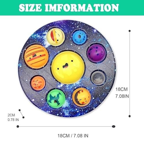 Eight Planet Cave Bubble Push Fidget Toy, Galaxy Cave Digits Fidget Toys | Autistic Adults Simple Anxiety Relief Big Cave, Bubble Early Education Tools Toys thumbnail 3