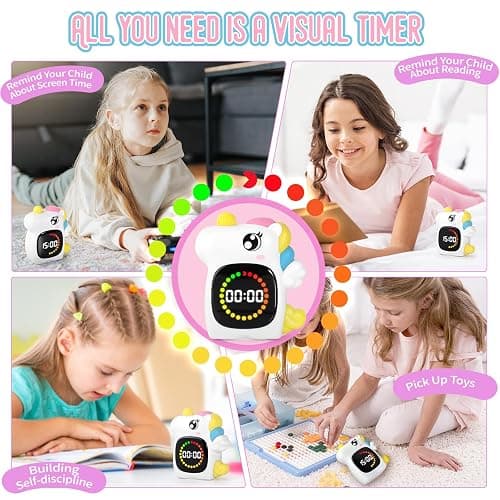 Unicorn Visual Timer for Kids, Rechargeable 99:59 Digital Countdown Timer, Visual Time Progress Display, Adjustable Volume, Classroom Homeschool Study Timer thumbnail 3