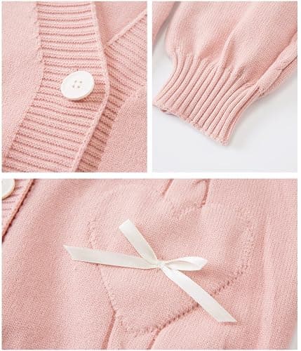 Women Kawaii Sweater Cardigan with Cute Bowknot and Heart S-2XL thumbnail 5