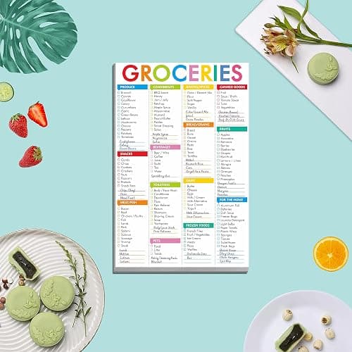 Hebayy 90 Sheets Fastcheck Grocery List Magnet Pad, 110 Printed Common Food for Fridge and Blank Grocery Shopping Spaces for Home. Size 6”x 9” thumbnail 5