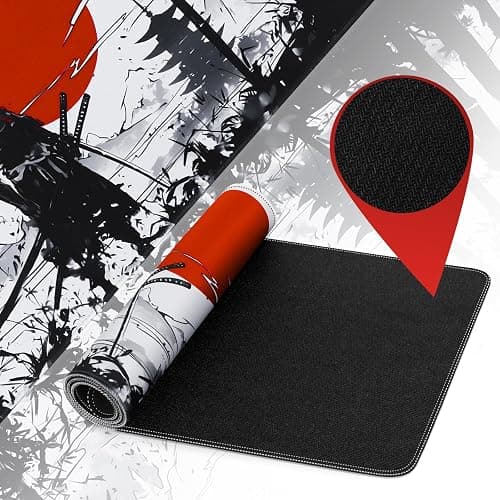 DESERO Large Gaming Mouse Pad (800 x 300 x 3 MM) XL Extended Desk Mat, Japanese Mouse Mat, Gaming Keyboard Mousepad, Big Desk Pad with Non-Slip Base and Stitched Edge for Office/Gaming.(B18) thumbnail 6