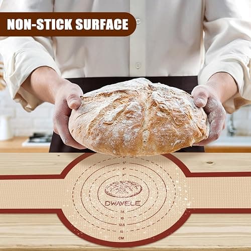 Silicone Bread Sling for Dutch Oven, Non-Stick & Easy to Clean Bread Baking Mat Set, 2 Pcs Reusable Bread Sling with Long Handle to Transfer Sourdough (Red, 2PCS Round) thumbnail 2