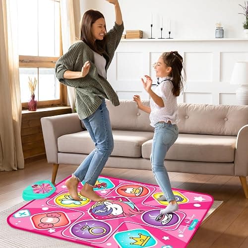 Unicorn Dance Mat for Girls, Dancing Game Pad B-day Gifts for Kids Ages 3+ | Pink Dance Pad with LED Lights, Adjustable Volume, Built-in Music, 5 Game Modes, Xmas B-day Gifts thumbnail 2