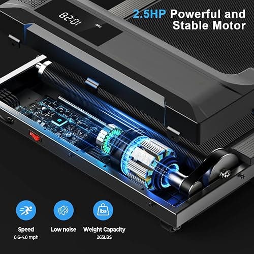 Walking Pad Treadmill for Home - Under Desk Treadmills Mini Portable Walking Running Machine Slim Compact Small Lightweight thumbnail 2