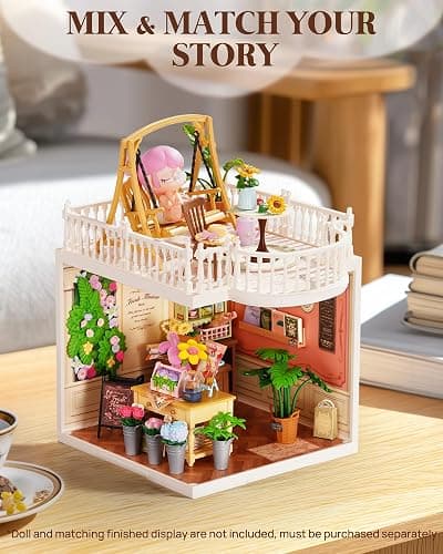 Rolife Super Creator Accessories Sunny Break Terrace, Tiny House Building Blocks for Little Dolls, DIY Plastic House Model Building Kits for Teens, DIY Crafts/Hobbies for Adults (Sunny Break Terrace) thumbnail 3
