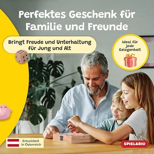 Spielario OINK und Weg | Schweinchen Spiel Holz | Das lustige Familienspiel für zwischendurch | Big Hole Schweinchenspiel | Mehr Spannung durch taktisches Würfeln | Schweine Spiel als Geschenk thumbnail 7