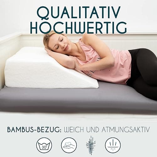 Dreamzie Ergonomisches Venenkissen Beinhochlagerungskissen Made in EU und Oeko TEX - Beinkissen Memory-Schaum - Beinauflage Atmungsaktiv Waschbar Hypoallergen thumbnail 7