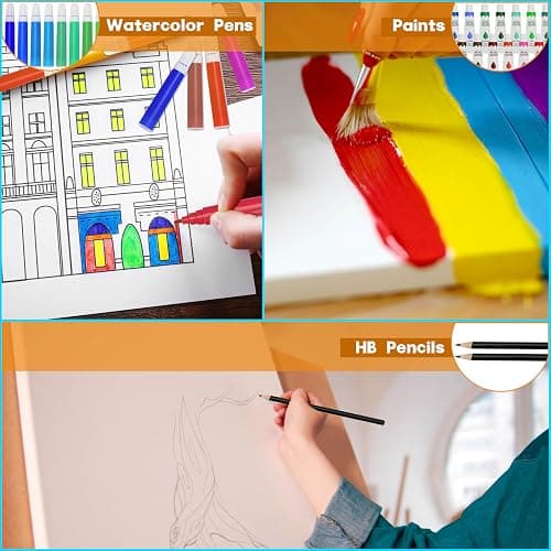 Halobios Professional Art Set, 144 Deluxe Aluminium Case Painting Set with Watercolour Pens Drawing Pencils Paints Oil Pastels, Premium Colouring Drawing Art Supplies Case Gift for Artists Adult thumbnail 6