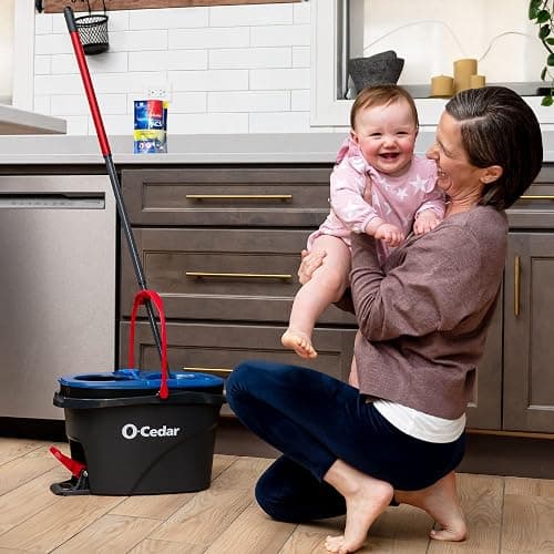 O-Cedar RinseClean Spin Mop & Bucket System + 1 Extra Mop Head | Clean with Clean Water | Removes 99% of Bacteria thumbnail 10