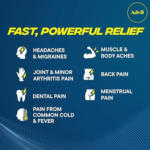 Advil Pain Reliever and Fever Reducer, Pain Relief Medicine with Ibuprofen 200mg for Headache, Backache, Menstrual Pain and Joint Pain Relief - 300+24 Coated Tablets thumbnail 2