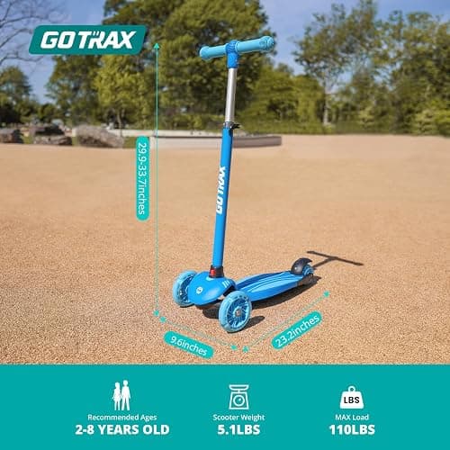 Gotrax KS1 Kids Kick Scooter, LED Lighted Wheels and 3 Adjustable Height Handlebars, Lean-to-Steer & Widen Anti-Slip Deck, 3 Wheel Scooter for Boys & Girls Ages 2-8 and up to 110 Lbs thumbnail 7