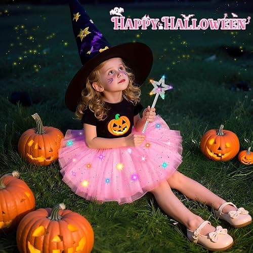 Teuevayl Girls Light Up Tutu Skirt, LED Glow Ballet Tutu Dress and Star Wand Halloween Costume for Kids 3 4 5 6 7 8 Years thumbnail 3