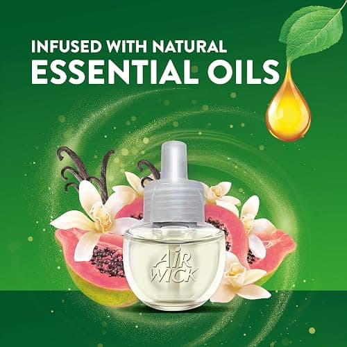 Air Wick Plug In Scented Oil Starter Kit, 2 Warmers + 6 Refills, Vanilla & Pink Papaya, Essential Oils, Air Freshener thumbnail 3