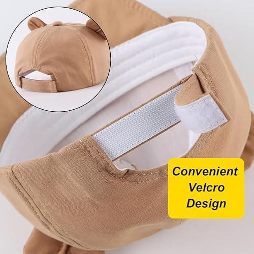 PEECABE Bear Ear Baby Baseball Hat Cotton Infant Toddler Sun Cap 3-18 Months Spring Summer thumbnail 5