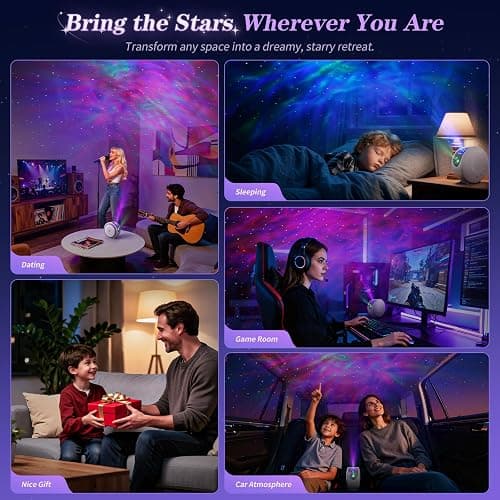Galaxy Projector, Star Night Light, Star Projector with Timer & Remote Control for Bedroom Decor, Home Theater, Ceiling, Kids Room, Party, Relaxation thumbnail 7