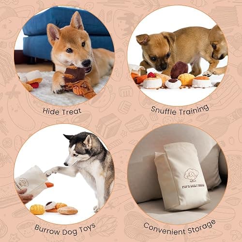 Nocciola 10 PC Dog Squeak Toys - Bread Puppy Toys with Grocery Bag to Keep Them Busy, Small Dog Toys for Boredom, Durable Snuffle Dog Toys for Small Medium Breeds Christmas Stocking Stuffers thumbnail 8