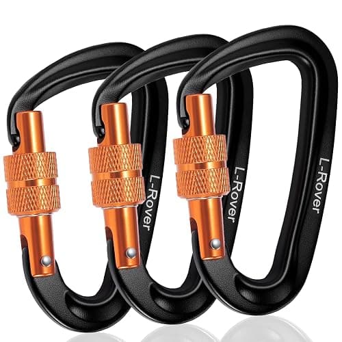 3 Heavy Duty Carabiner Clips 12kN (2697 lbs)-Lightweight Locking Carabiners for Securing Pets,Camping, Hiking, Hammock,Outdoor and Gym etc, Keychains& Utility - Image 1