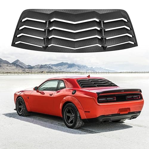 ROUTEKING Rear Window Louver, Rear Windshield Sun Shade Cover Compatible with Dodge Challenger 2008-2022 2023 in GT Lambo Style, Matte Black ABS Material, Anti-Peeping and Shade thumbnail 4