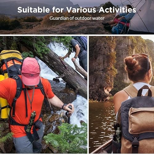 Membrane Solutions Personal Water Filter Straw S1 | NSF/ANSI 42 372 401 Certified, 1320 Gal Capacity, 0.1 Micron, Fits 28mm Bottle, BPA-Free, Survival Emergency Hiking Camping thumbnail 8