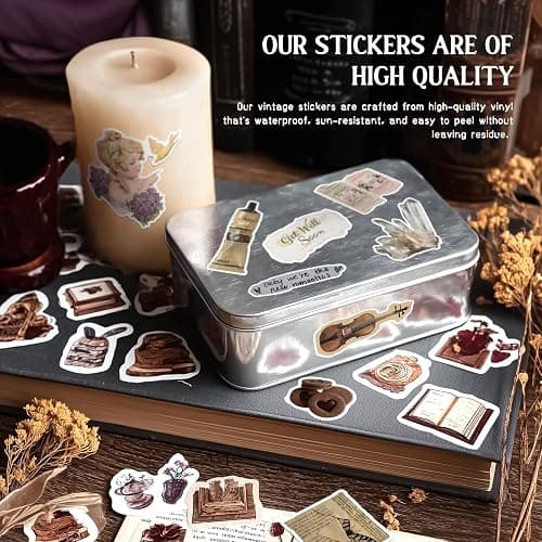 300 Pcs Vintage Stickers, Junk Journal Supplies, Cute Stickers for Journaling Supplies, Junk Journal Supplies, DIY Paper Crafts, Water Bottle Laptop Computer thumbnail 5