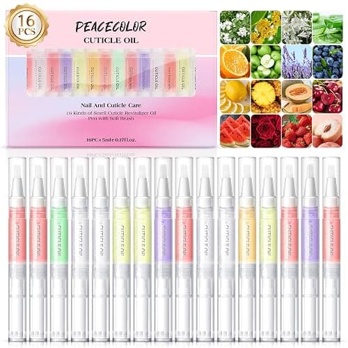 PEACECOLOR 16Pcs Cuticle Oil Pen for Nails Portable Nail Moist Nail Strengthener Nails Care Kit for Treatment Care Nail Softener and Strengthener - Image 1