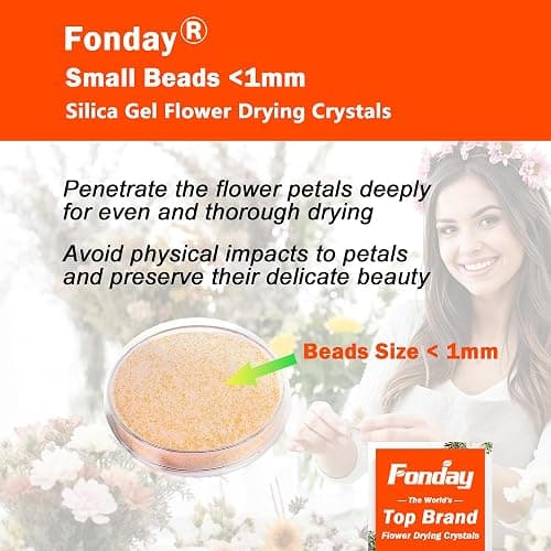 Fonday Silica Gel Flower Drying Crystals for Wedding Bouquet Preservation Color Indicating Reusable Bead Size Less Than 1mm (7LBS 3-in-1 with Gloves and Mask) thumbnail 5
