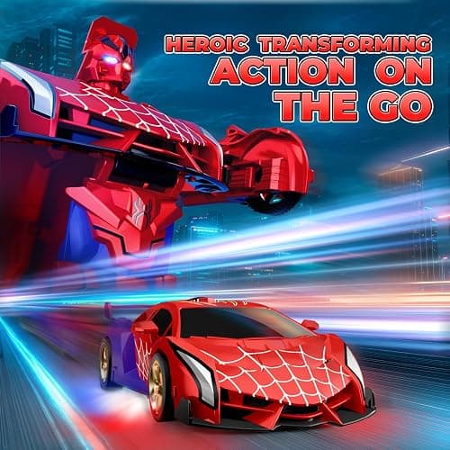 Spider Transform RC Cars Toys with Eye & Underbody Lights, 2.4GHz Remote Control Car One-Button Deformation, Fast 360°Rotation Robot Toys Birthday Gifts for 3 4 5 6 7 8 9 10 Year Old Boys Age 4-7 8-12 thumbnail 6