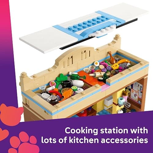 LEGO Friends Restaurant and Cooking School Toy Building Set - Restaurant Pretend Play Set for Kids, Girls and Boys, Ages 8+ - with 4 Minidolls, Cat Figure, and Scooter - Gift Idea for Birthday - 42655 thumbnail 5