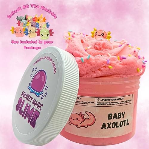Baby Axolotl Slime – 8oz Cloud Slime, Bubblegum Scented, Soft & Stretchy Slime, ASMR Sensory Toy, Non-Sticky & Fluffy, for Kids & Adults, Great for Birthdays thumbnail 2
