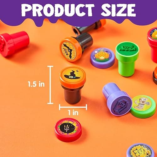 JOYIN 50 Pcs Halloween Stamps for Kids, 25 Designs Assorted Plastic Stamps Bulk, Trick Or Treat Stampers for Halloween Party Favor Gifts, Halloween Goodie Bag Fillers Classroom Game Prizes thumbnail 3