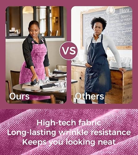 Vammcht Denim Apron with Pockets for Hair Stylist Gardening Craftsmen Barista Women Hairdresser Jean Work Apron Cross Straps thumbnail 6