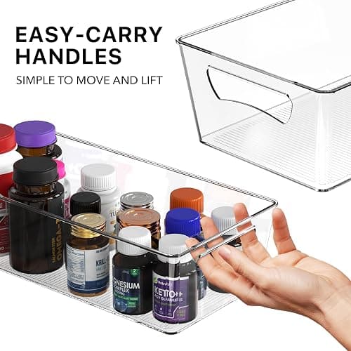 Simple Houseware 4 Pcs Pantry Clear Bin Storage Organizer, 14" x 7" x 3.75" thumbnail 3