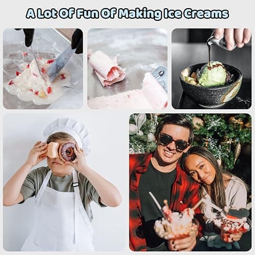 JoyMech Ice Cream Roll Maker Rolled Ice Cream Machine, Sweet Spot Pan, Instant Cold Plate, Ideal for Making Rolled Ice Cream Soft Serve Slushies Frozen Yogurt Sorbet and Gelato (Sky Blue) thumbnail 5