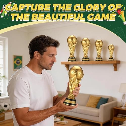 Kliveco World Cup Trophy Replica for 2026, Soccer Football Fan Souvenirs & Collections, Home Office Desktop Decor & Gift for Soccer Fans(8.3 in) thumbnail 5