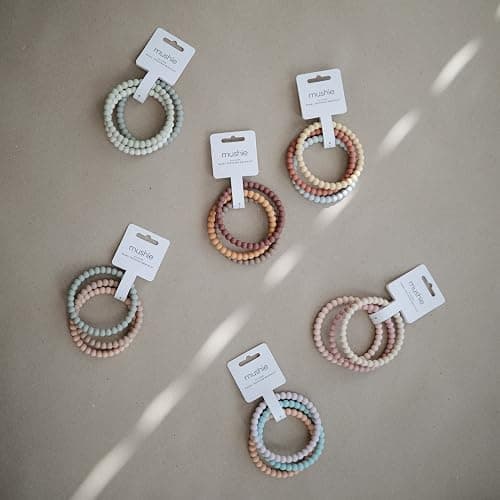 mushie Pearl Teether Bracelet | 3-Pack (Clary Sage/Tuscany/Desert Sand) - (Clary Sage/Tuscany/Desert Sand) thumbnail 3