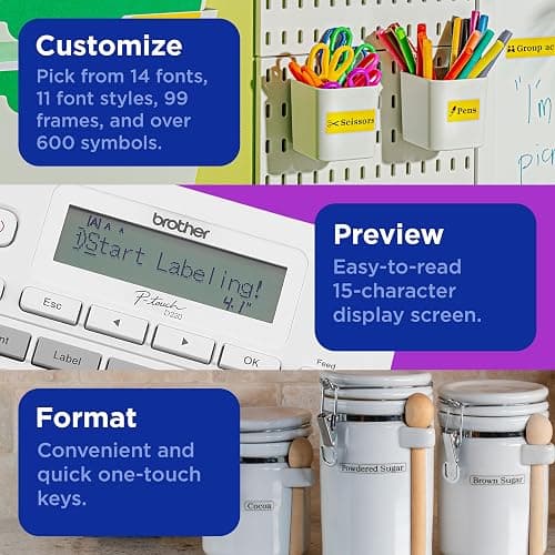 Brother P-Touch PTD220 Home/Office Everyday Label Maker | Prints TZe Label Tapes up to ~1/2 inch White thumbnail 5
