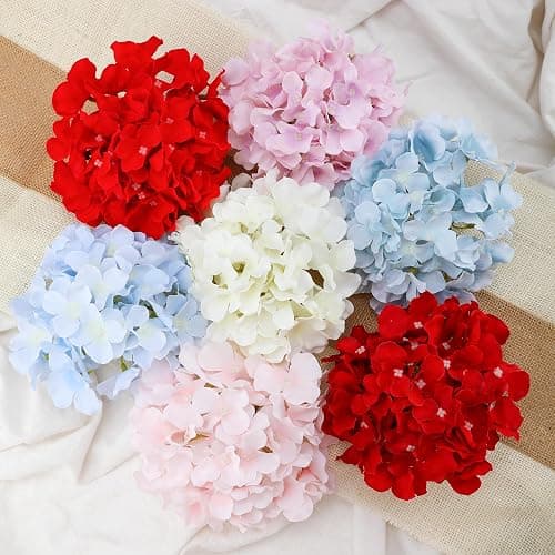 FLORRALIA Fake Purple Hydrangea Artificial Flowers - Faux Silk Hydrangeas Flowers Heads with Stems Real Touch for Home Wedding Party Table Decor(Light Purple,Pack of 10) thumbnail 8